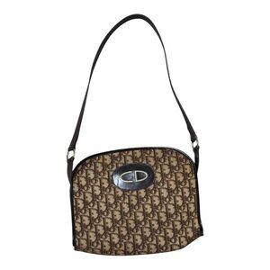 CHRISTIAN DIOR‎ Vintage Trotter Shoulder Bag Purse Hand Brown Logo Leather VTG